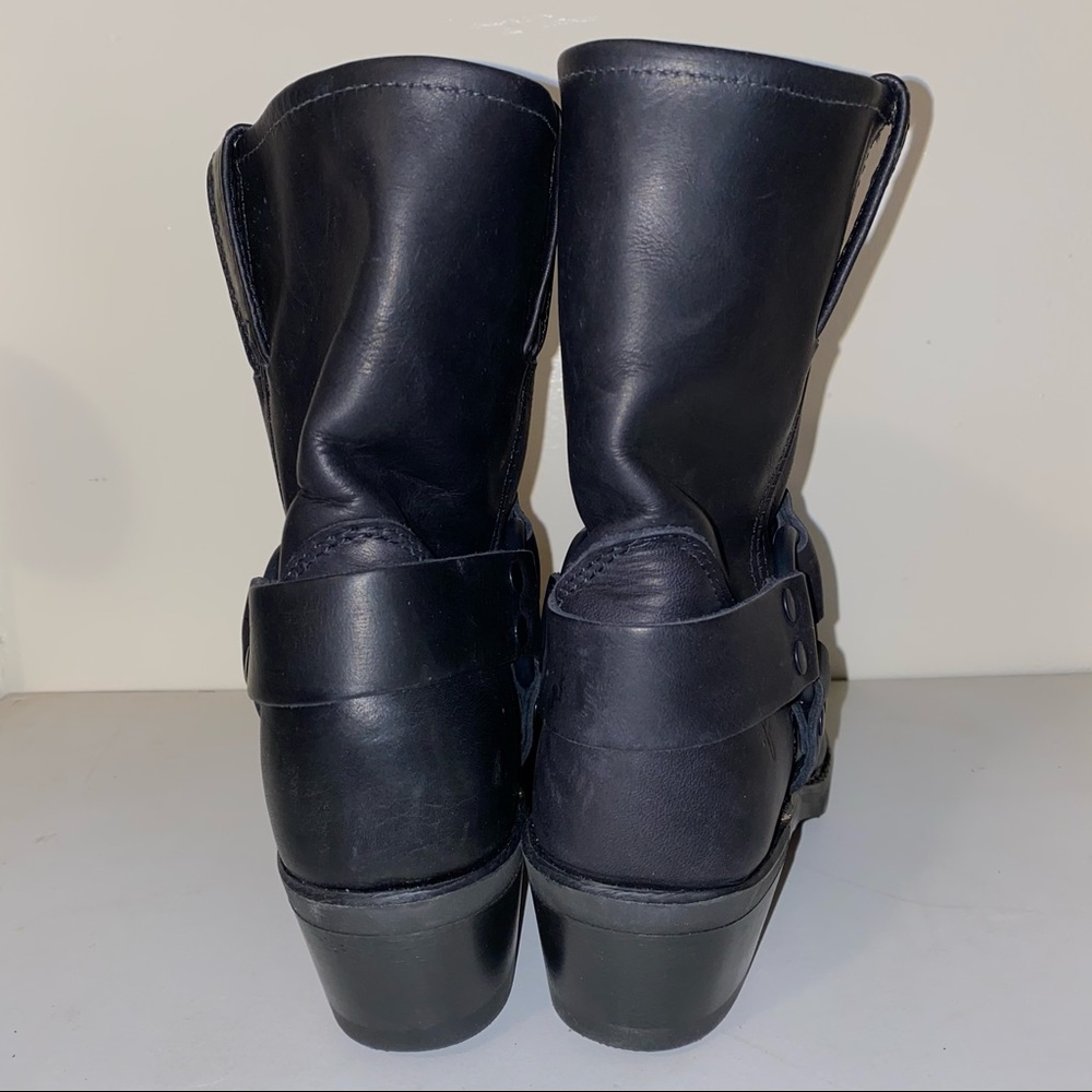 Frye Black Leather Harness Moto Boots - Picture 4 of 8